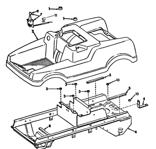 Body, Frame And Drawbar Diagram and Parts List for CADET85 (86-0340023U-0340025U-0340026U-0340029U-0340030U-0340032U-0340033U)(1975 & Since) Cub Cadet Lawn Tractor